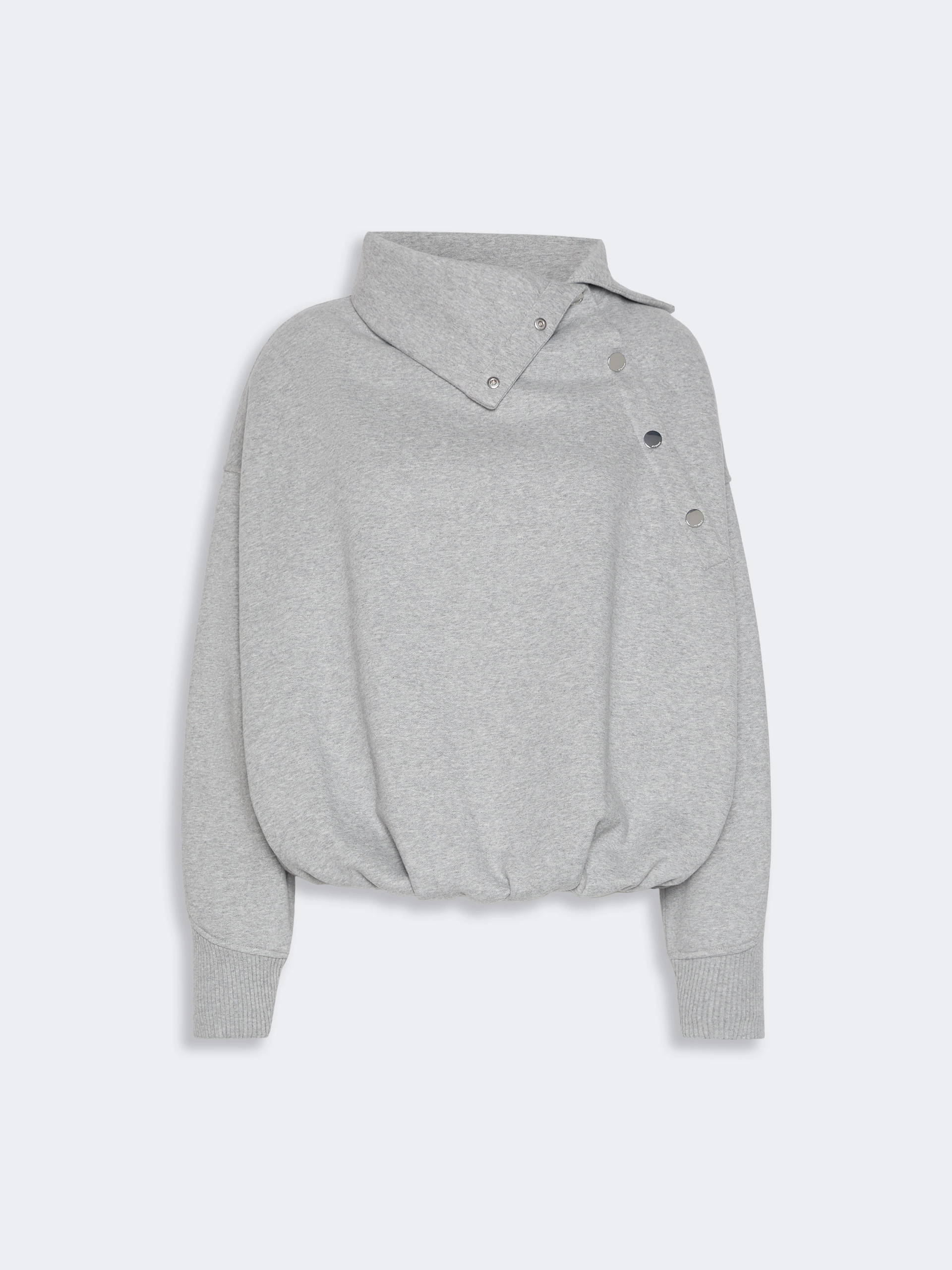 Oversized sweatshirt with an asymmetric fastening - LIGHT GREY - Sportmax - 6