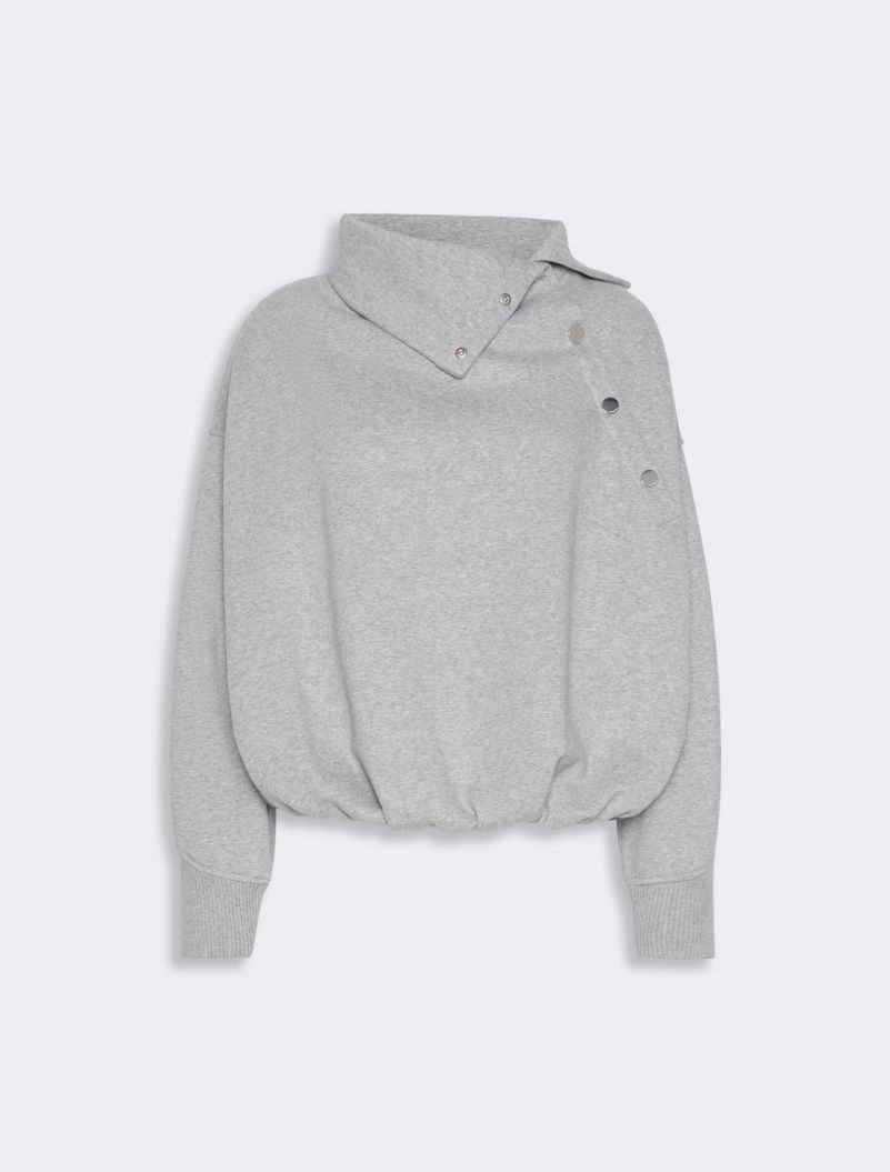 Oversized sweatshirt with an asymmetric fastening - LIGHT GREY - Sportmax - 6