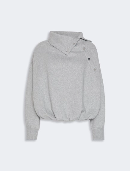 Oversized sweatshirt with an asymmetric fastening - Sportmax