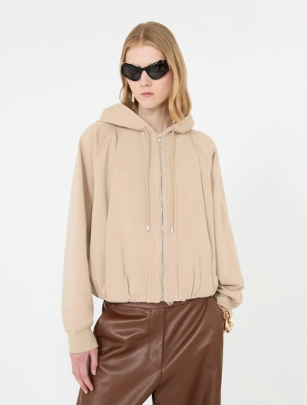 Cotton-blend boxy hoodie - Sportmax