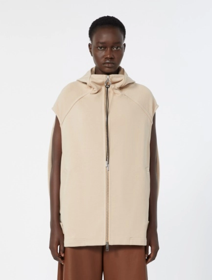 Cotton-blend fleece gilet - BEIGE - Sportmax - 2