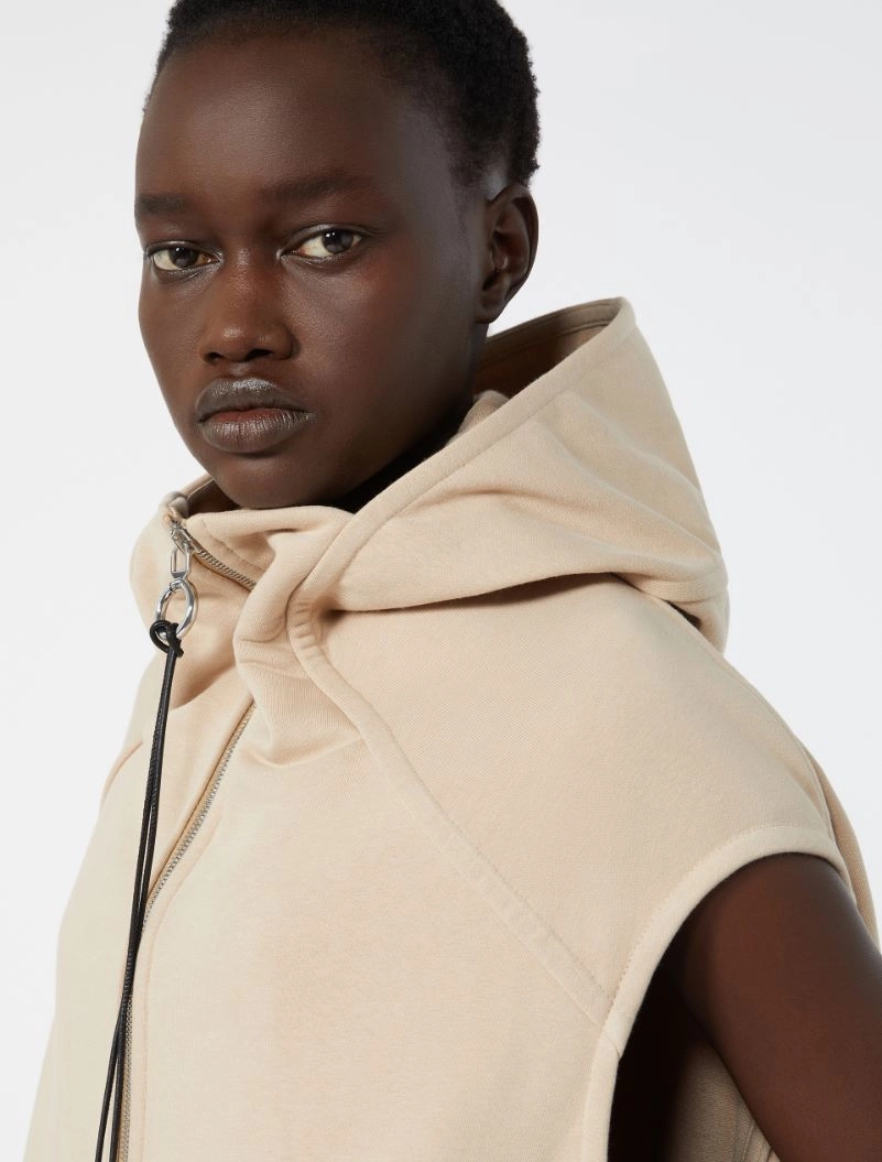 Cotton-blend fleece gilet - BEIGE - Sportmax - 5