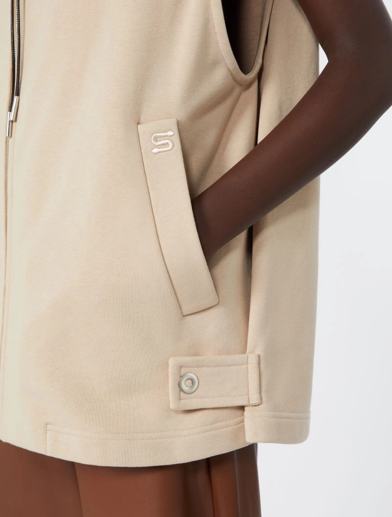 Cotton-blend fleece gilet - BEIGE - Sportmax - 6