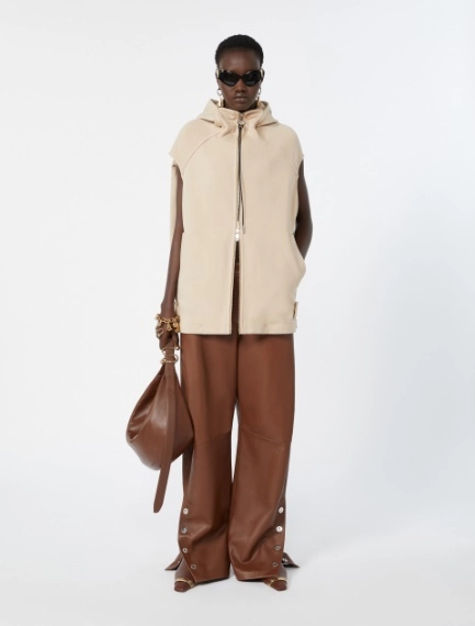 Cotton-blend fleece gilet - BEIGE - Sportmax - 1