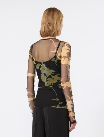 Printed tulle top - BLACK - Sportmax - 3