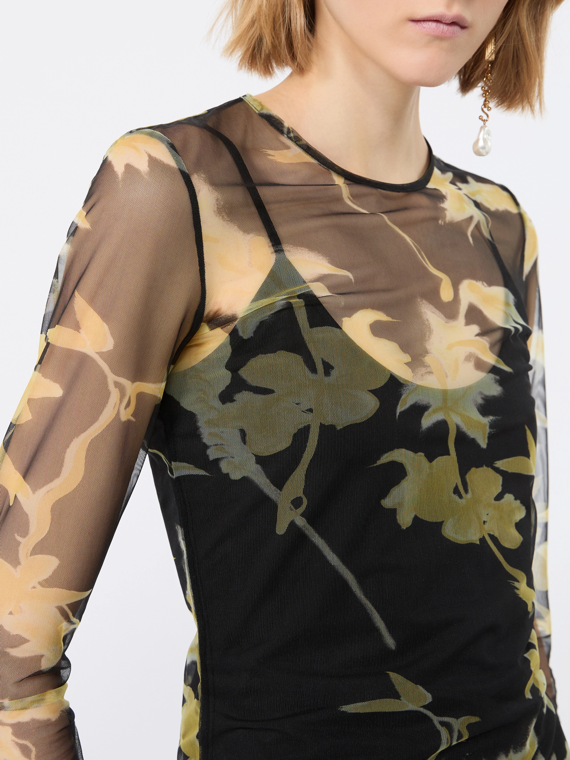 Printed tulle top - BLACK - Sportmax - 5