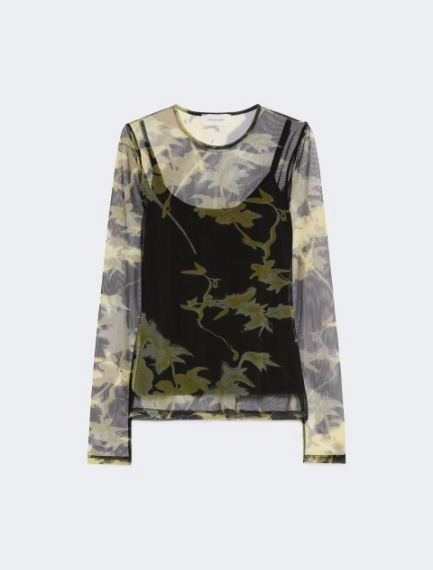 Printed tulle top - BLACK - Sportmax - 6