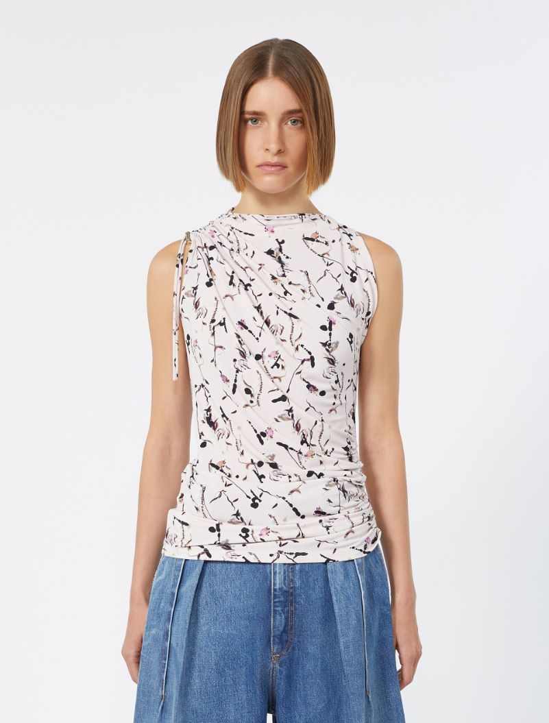 Draped viscose jersey asymmetrical top - ANTIQUE ROSE - Sportmax - 2