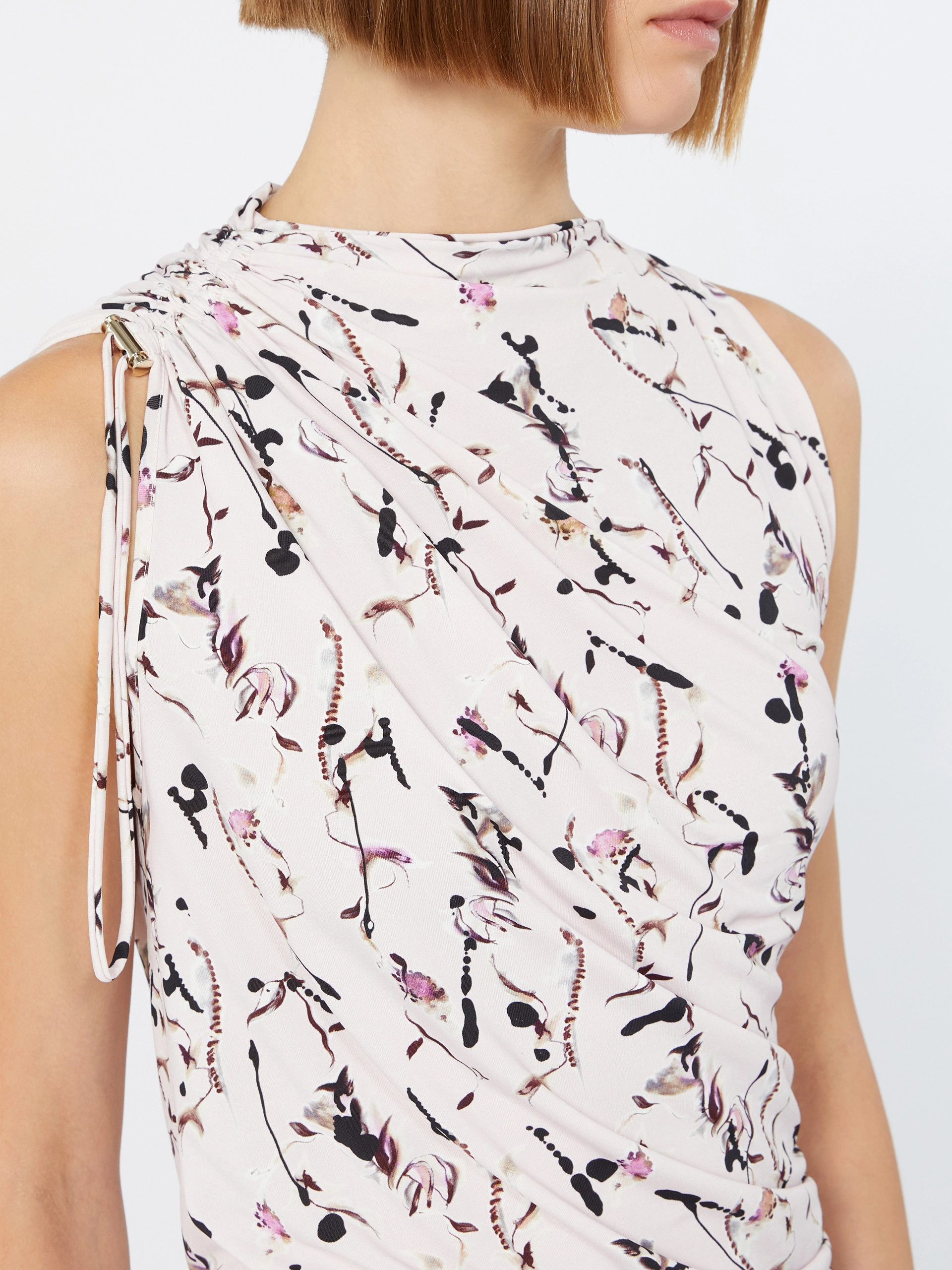 Draped viscose jersey asymmetrical top - ANTIQUE ROSE - Sportmax - 5