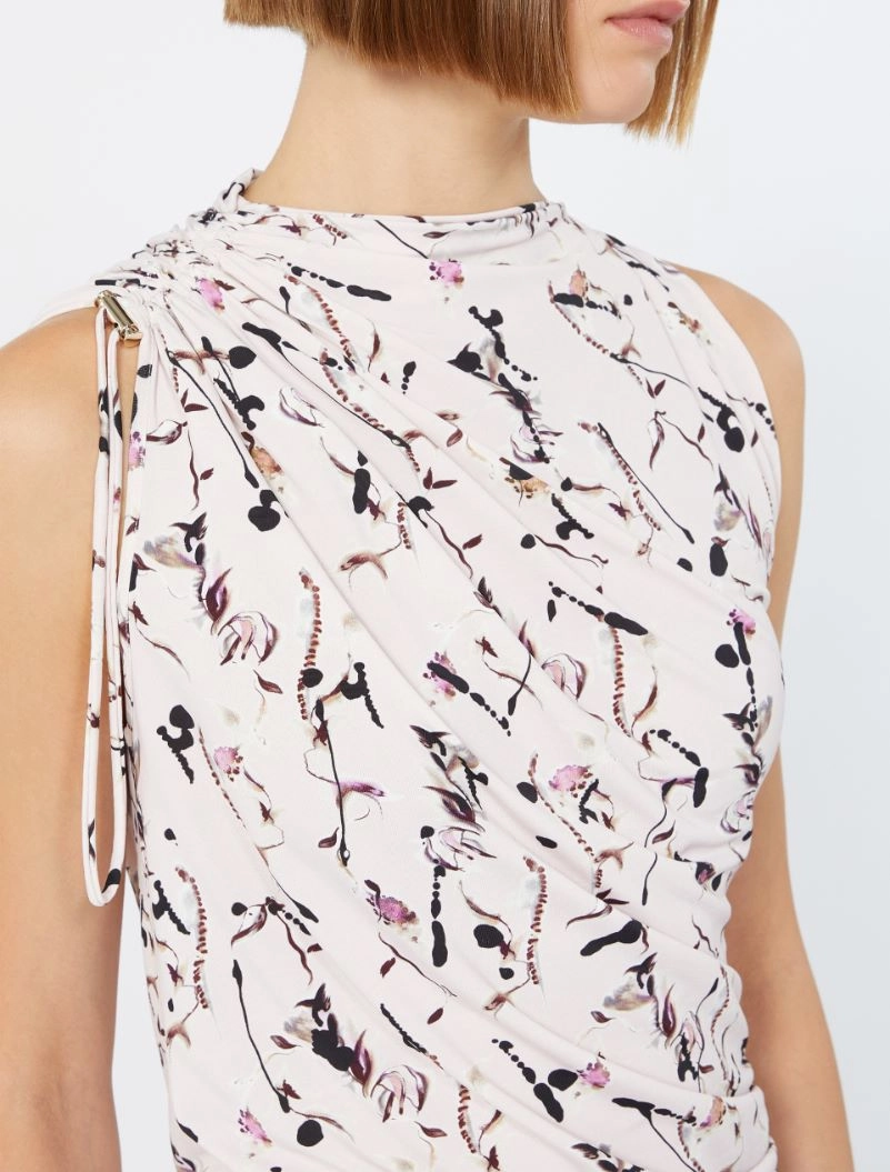 Draped viscose jersey asymmetrical top - ANTIQUE ROSE - Sportmax - 5