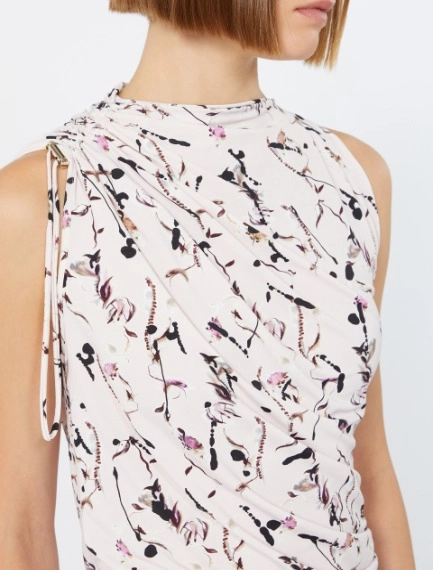 Draped viscose jersey asymmetrical top - ANTIQUE ROSE - Sportmax - 5