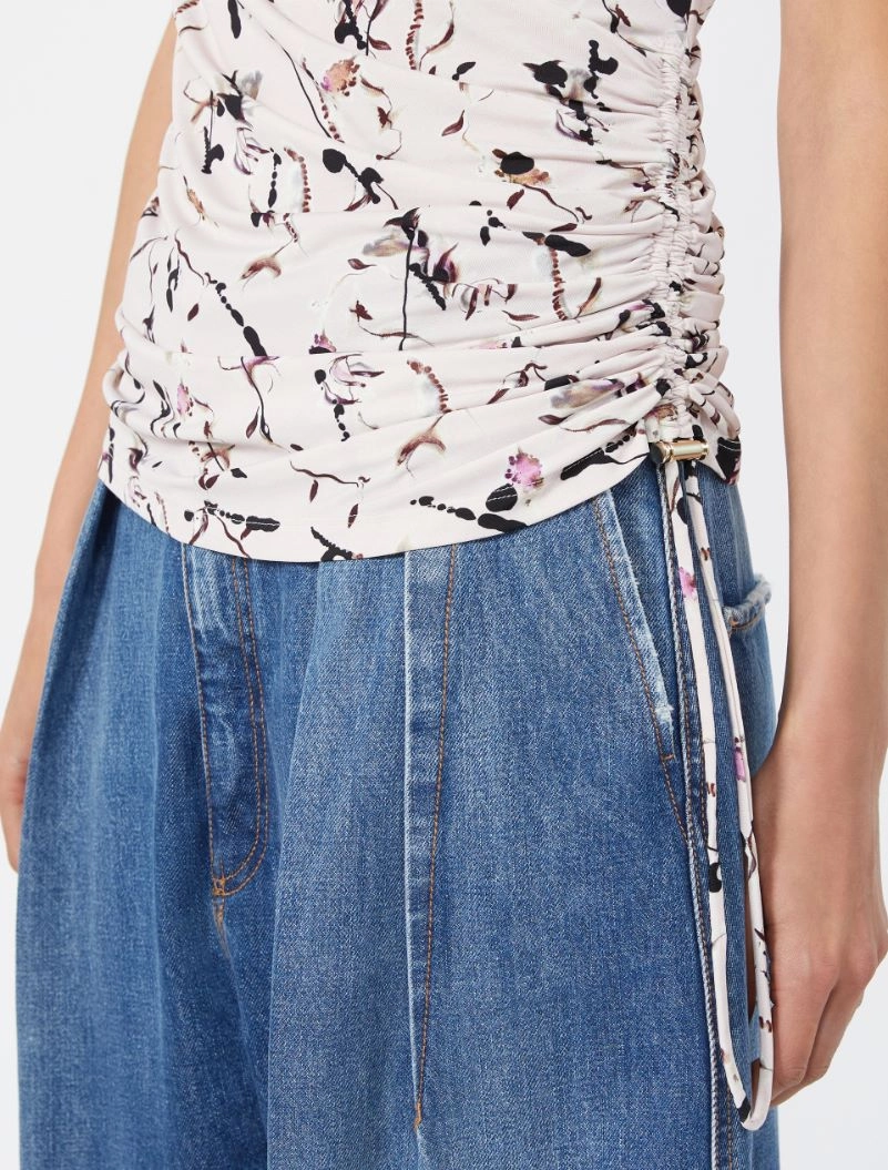Draped viscose jersey asymmetrical top - ANTIQUE ROSE - Sportmax - 6