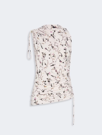 Draped viscose jersey asymmetrical top - ANTIQUE ROSE - Sportmax