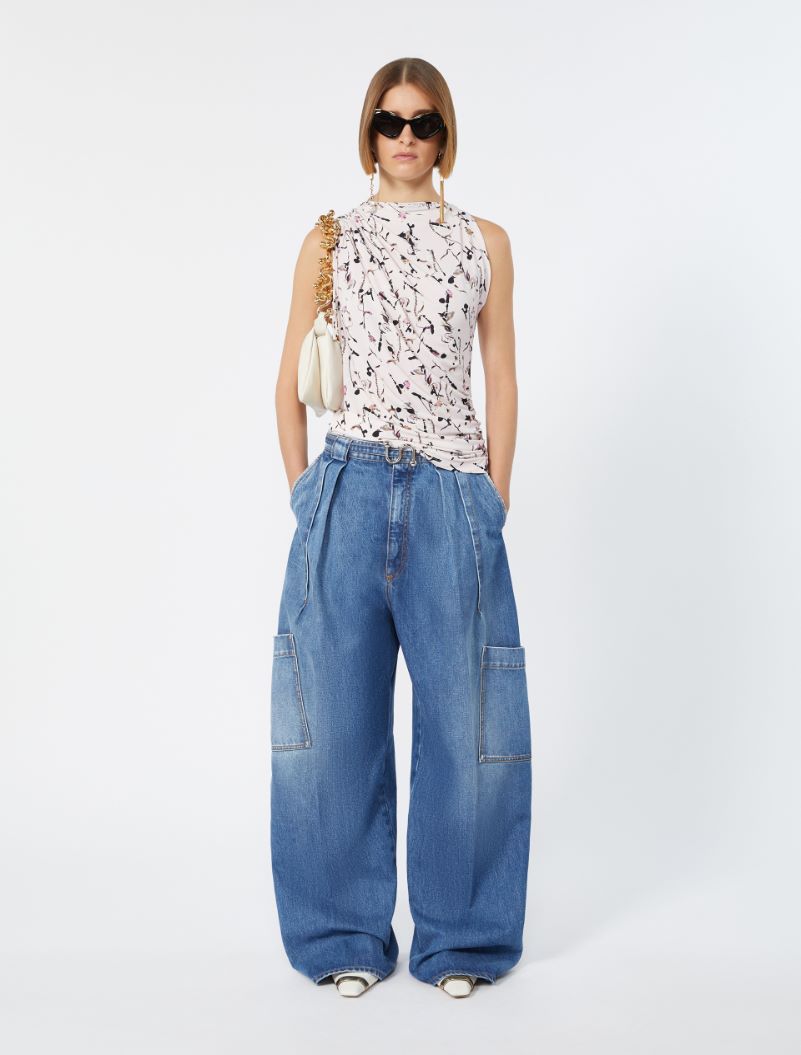 Draped viscose jersey asymmetrical top - ANTIQUE ROSE - Sportmax