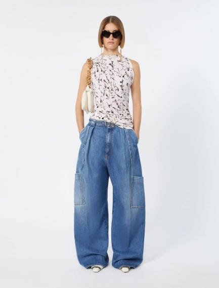 Draped viscose jersey asymmetrical top - ANTIQUE ROSE - Sportmax - 1