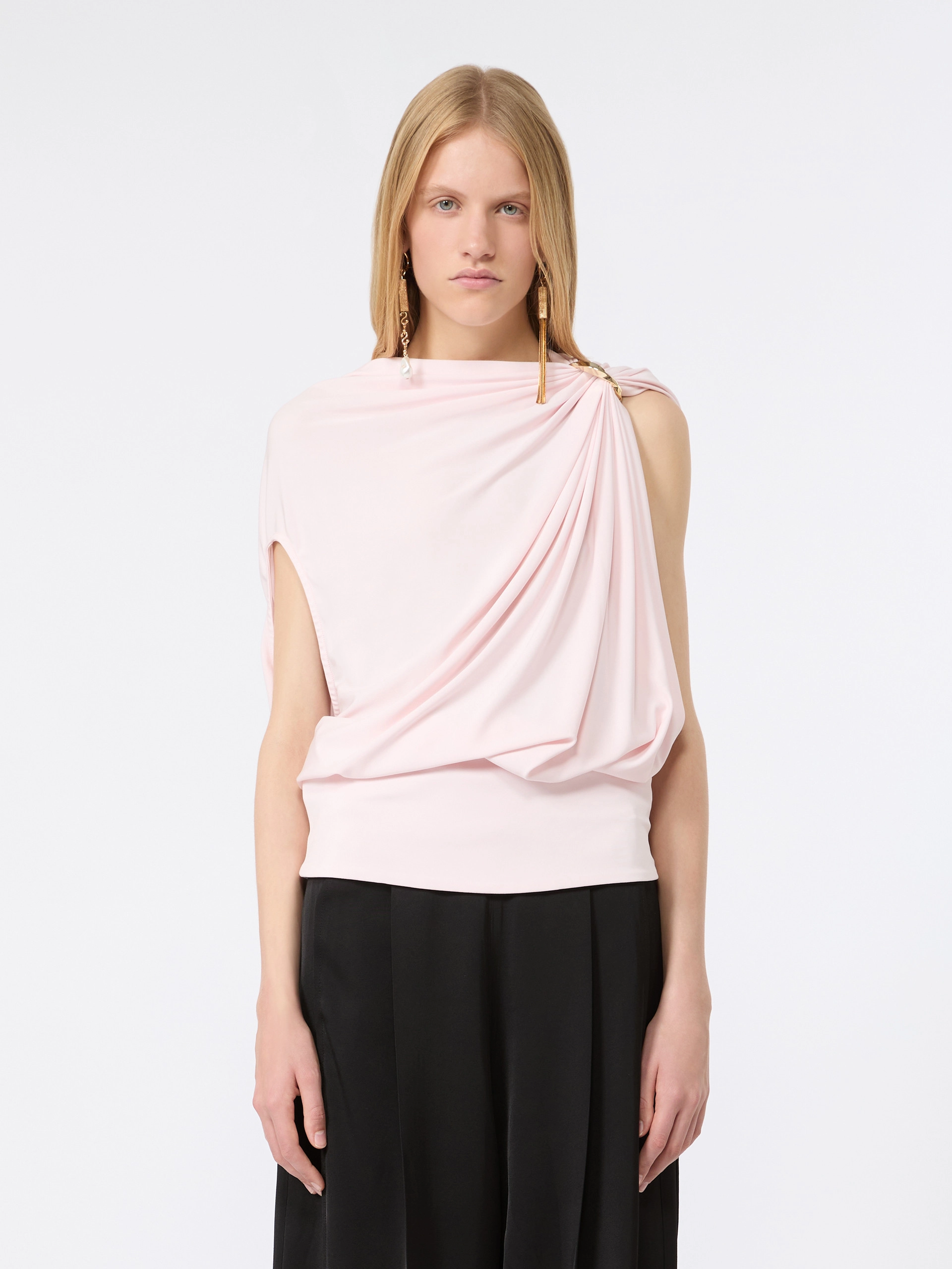 Draped fluid jersey top - POWDER - Sportmax - 2