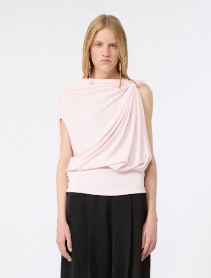 Draped fluid jersey top - POWDER - Sportmax - 2
