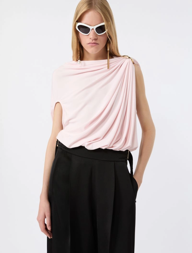 Draped fluid jersey top - POWDER - Sportmax - 4