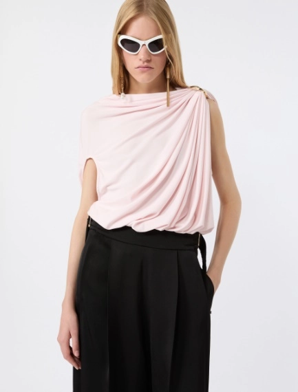 Draped fluid jersey top - POWDER - Sportmax
