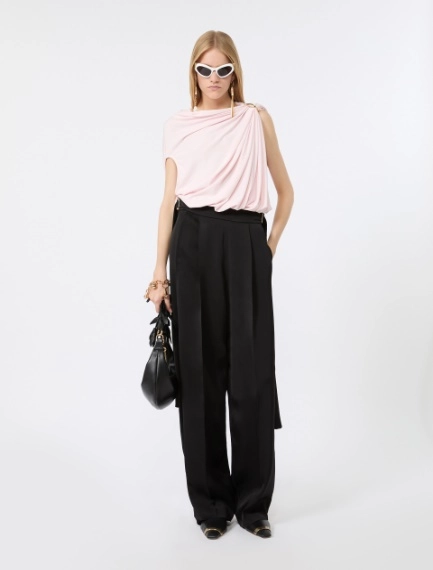 Draped fluid jersey top - POWDER - Sportmax - 1