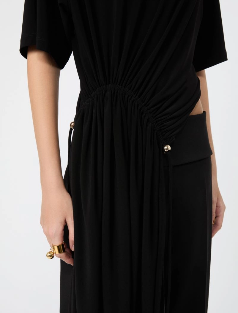 Short-sleeved draped jersey top - BLACK - Sportmax - 5