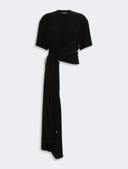 Short-sleeved draped jersey top - BLACK - Sportmax - 6