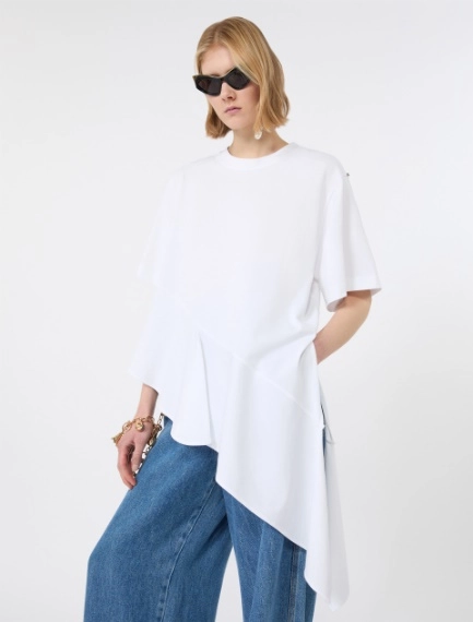 Asymmetrical cotton T-shirt - Sportmax