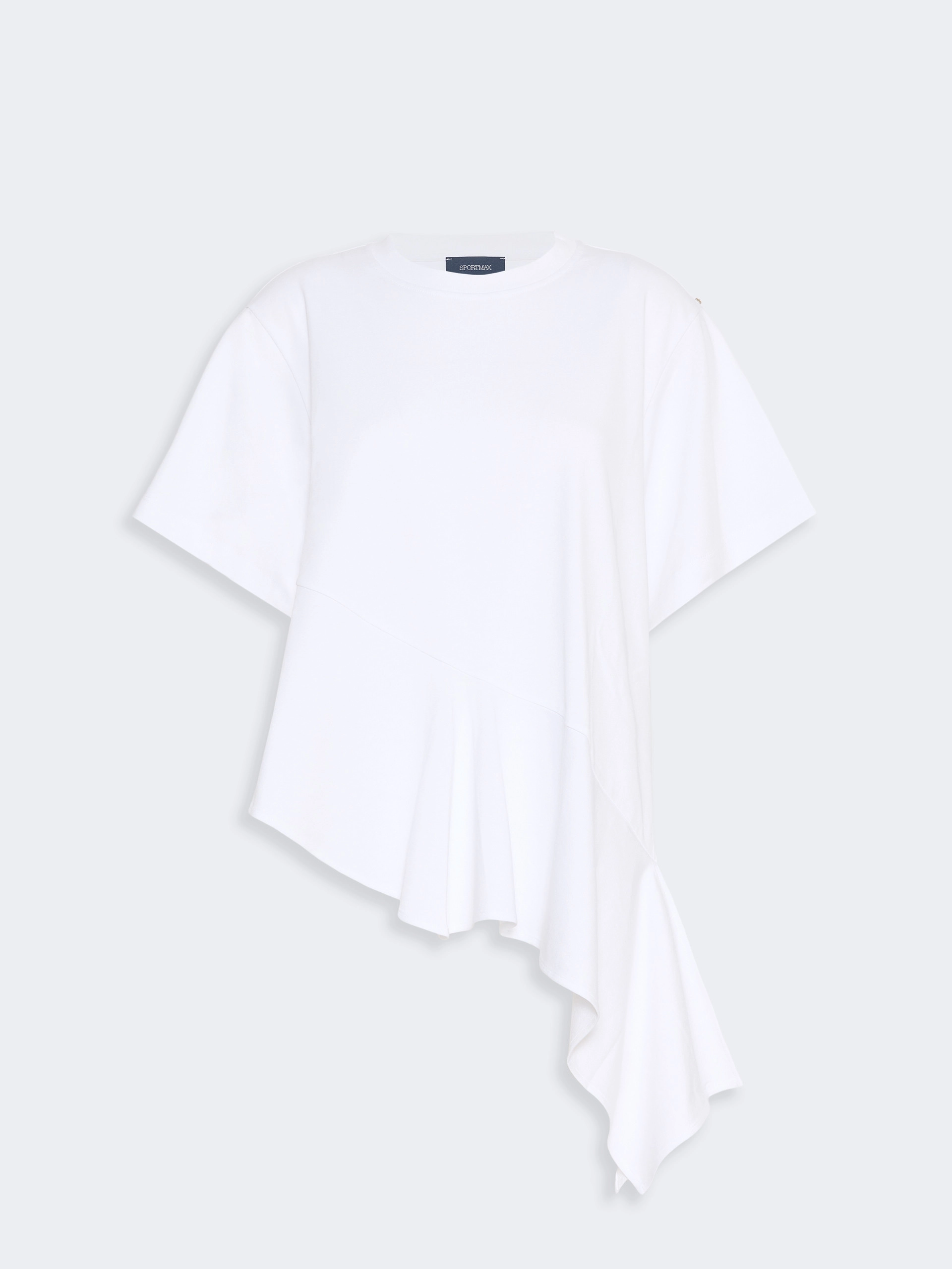 Asymmetrical cotton T-shirt - OPTICAL WHITE - Sportmax - 6