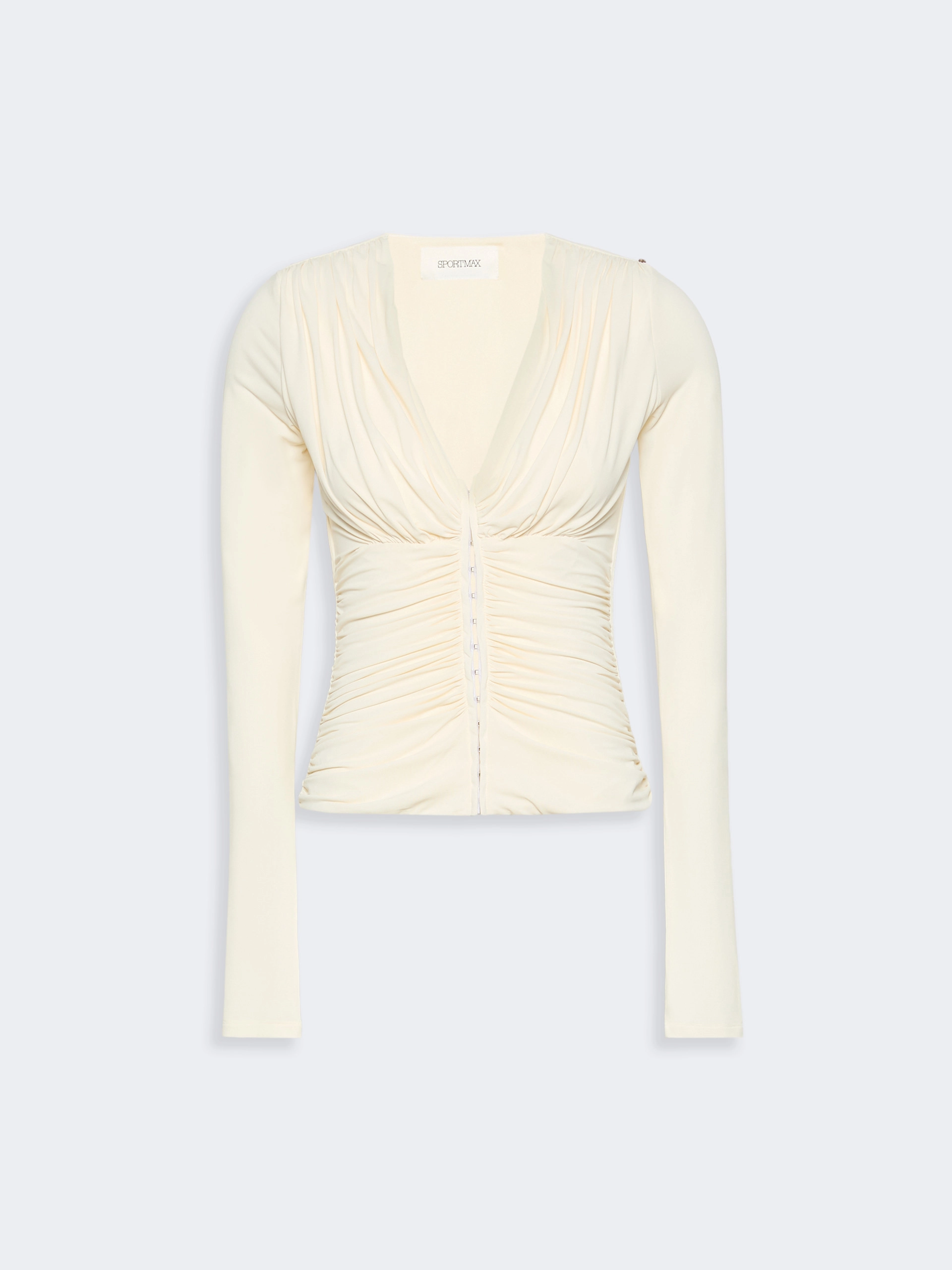 Long-sleeved viscose jersey top - WHITE - Sportmax - 6