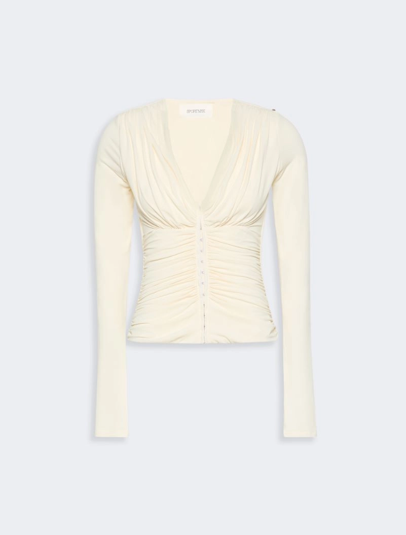Long-sleeved viscose jersey top - WHITE - Sportmax - 6