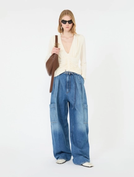 Long-sleeved viscose jersey top - WHITE - Sportmax - 1