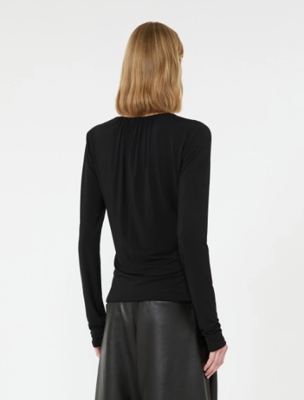 Long-sleeved viscose jersey top - BLACK - Sportmax - 3