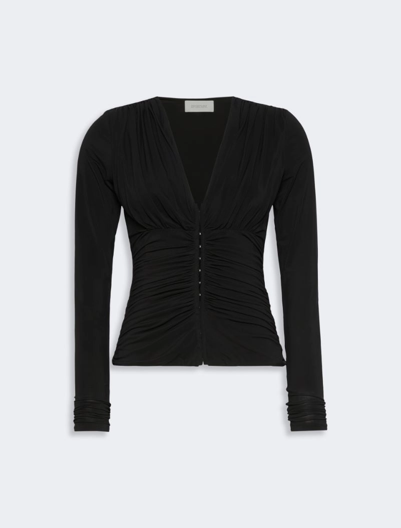 Long-sleeved viscose jersey top - BLACK - Sportmax - 6